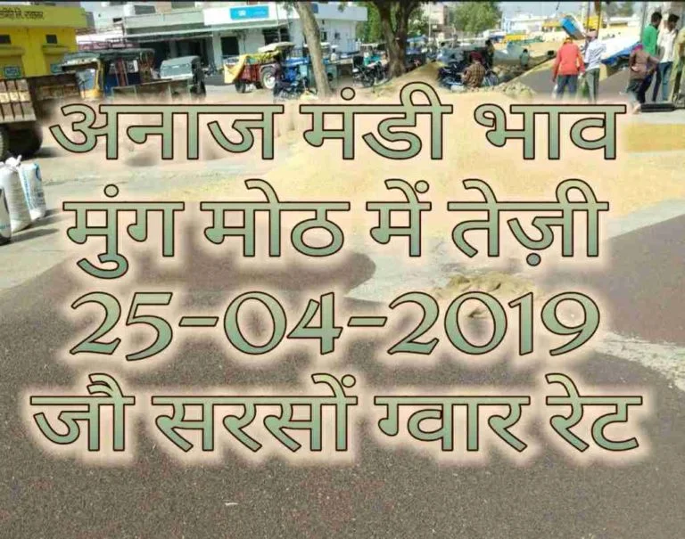 Mandi Bhav 25-04-2019 , Guar Sarso Rates